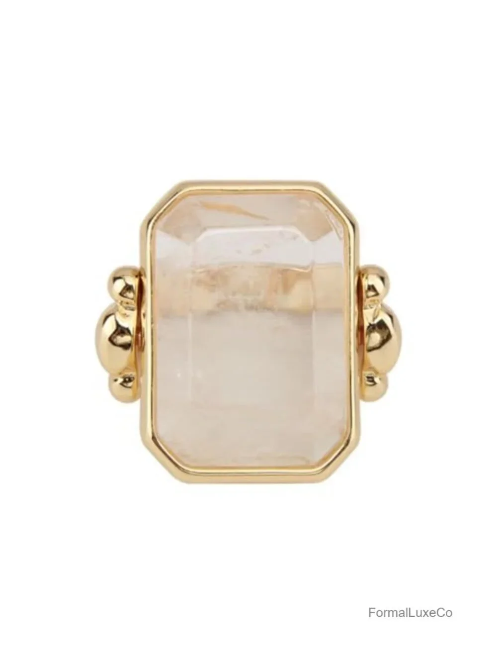 Natural Stone Cocktail Ring for Women Gold-Tone Band Statement Size 8